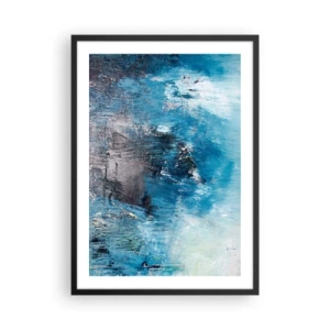 Poster în ramă neagră - Compoziție abstractă în nuanțe de albastru - 50x70cm - Rapsodie albastră - Decorațiune modernă pentru perete pentru living și dormitor ARTTOR