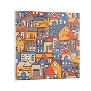 Tablou pe sticlă - În spatele casei - 30x30 cm