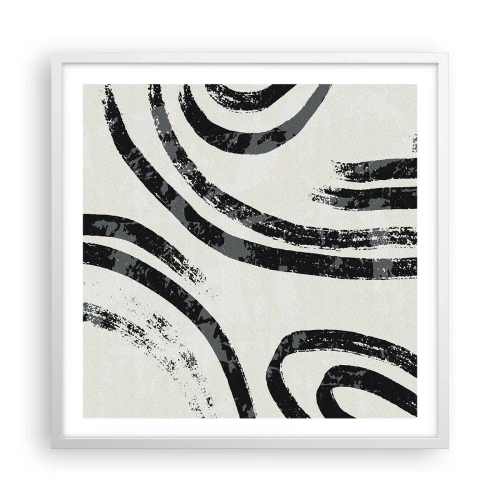 Poster în ramă albă - Pe jumătate oprit - 60x60 cm