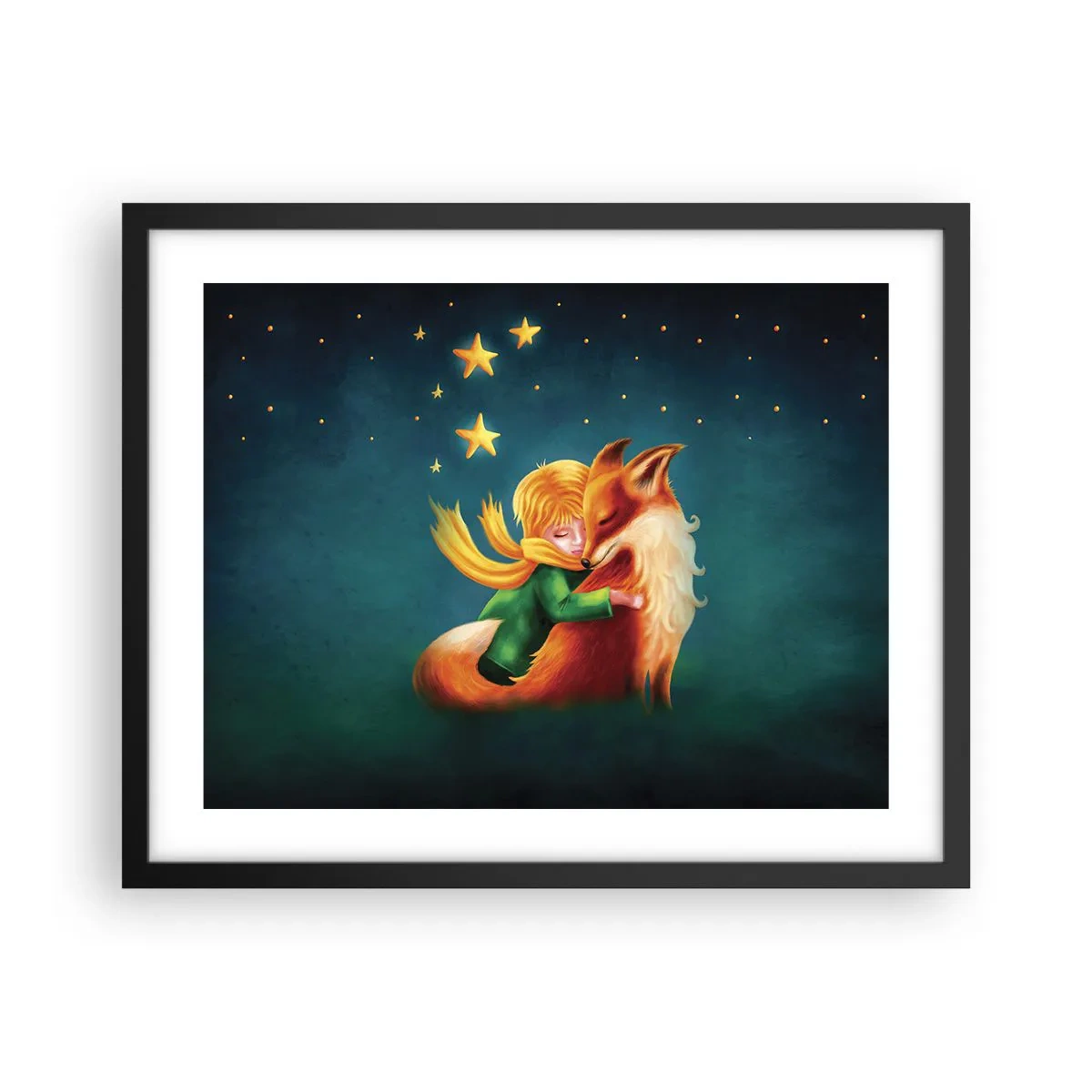 Poster în ramă neagră - Micul Prinț - 50x40 cm