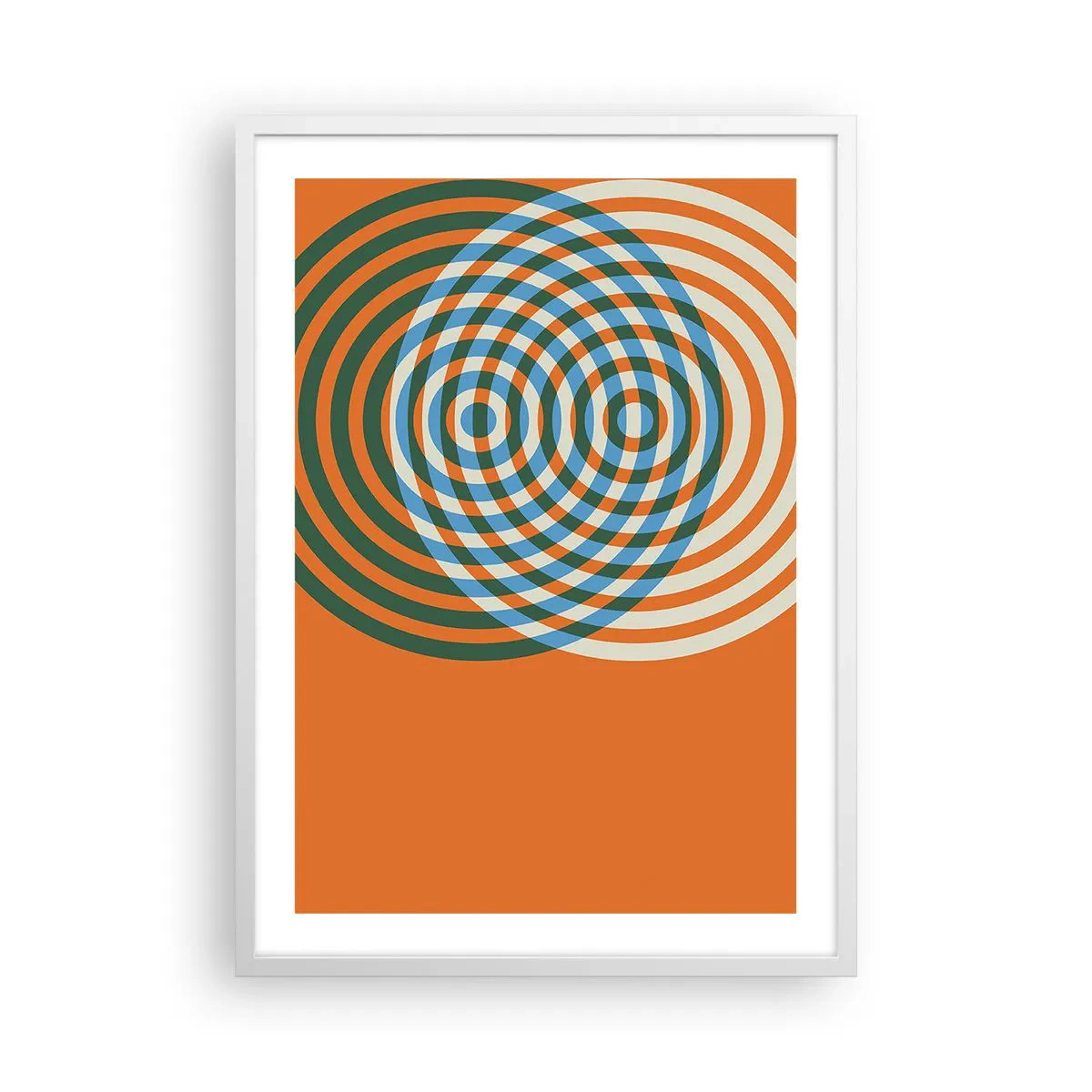 Poster în ramă albă - Variație circulară abstractă - 50x70 cm