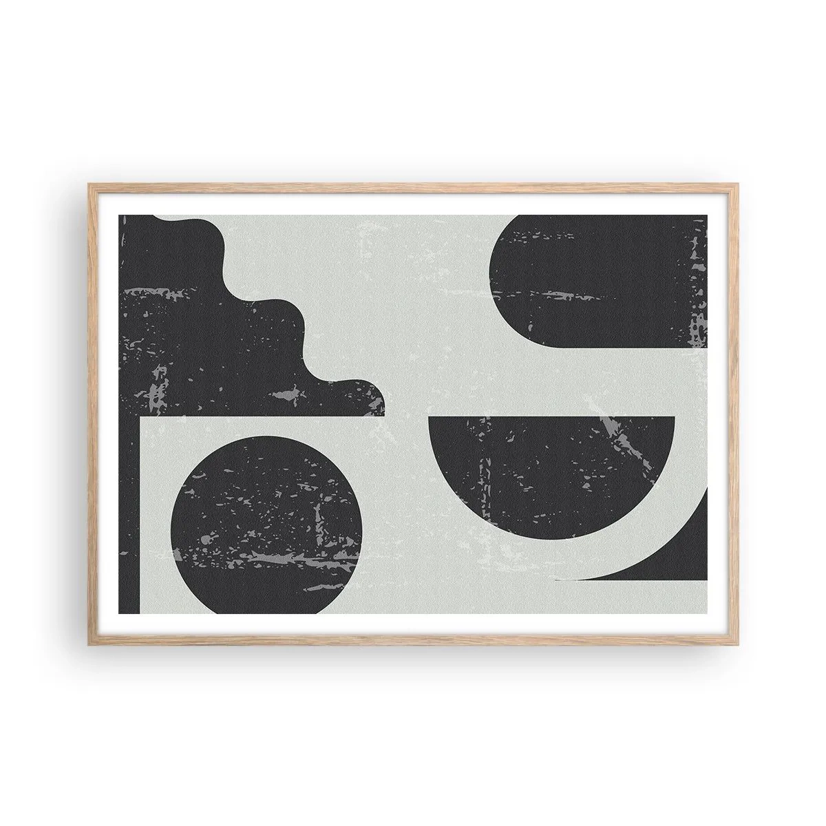 Poster în ramă de stejar deschis - Compoziție deasupra și dedesubt - 100x70 cm