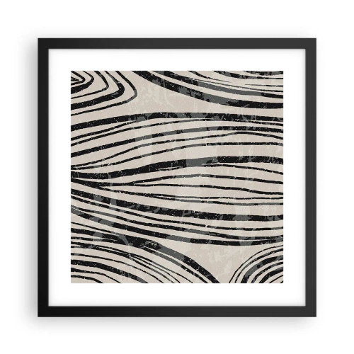 Poster în ramă neagră - Deversare de linii - 40x40 cm