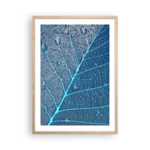 Poster în ramă de stejar deschis - Viața în albastru - 50x70 cm