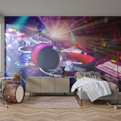 Tapet Premium Canvas - Imediat începe distracția - Muzică, Studio de muzică, Căști - 250x175 cm