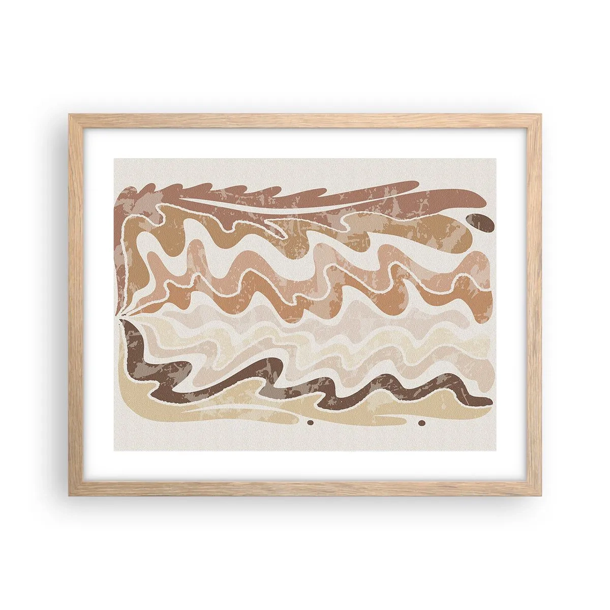 Poster în ramă de stejar deschis - Energie bună - emoții bune - 50x40 cm