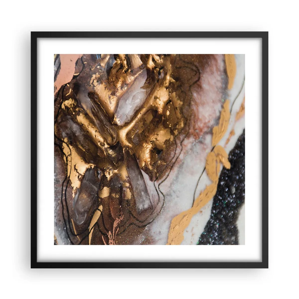 Poster în ramă neagră - Elementul pământ - 50x50 cm