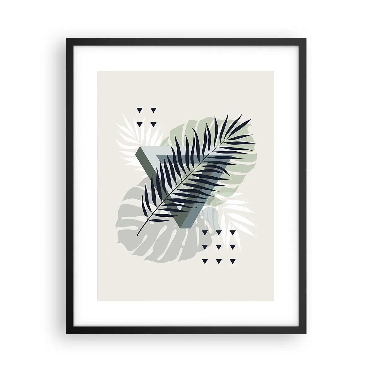 Poster în ramă neagră - Natura și geometria - două ordine? - 40x50 cm