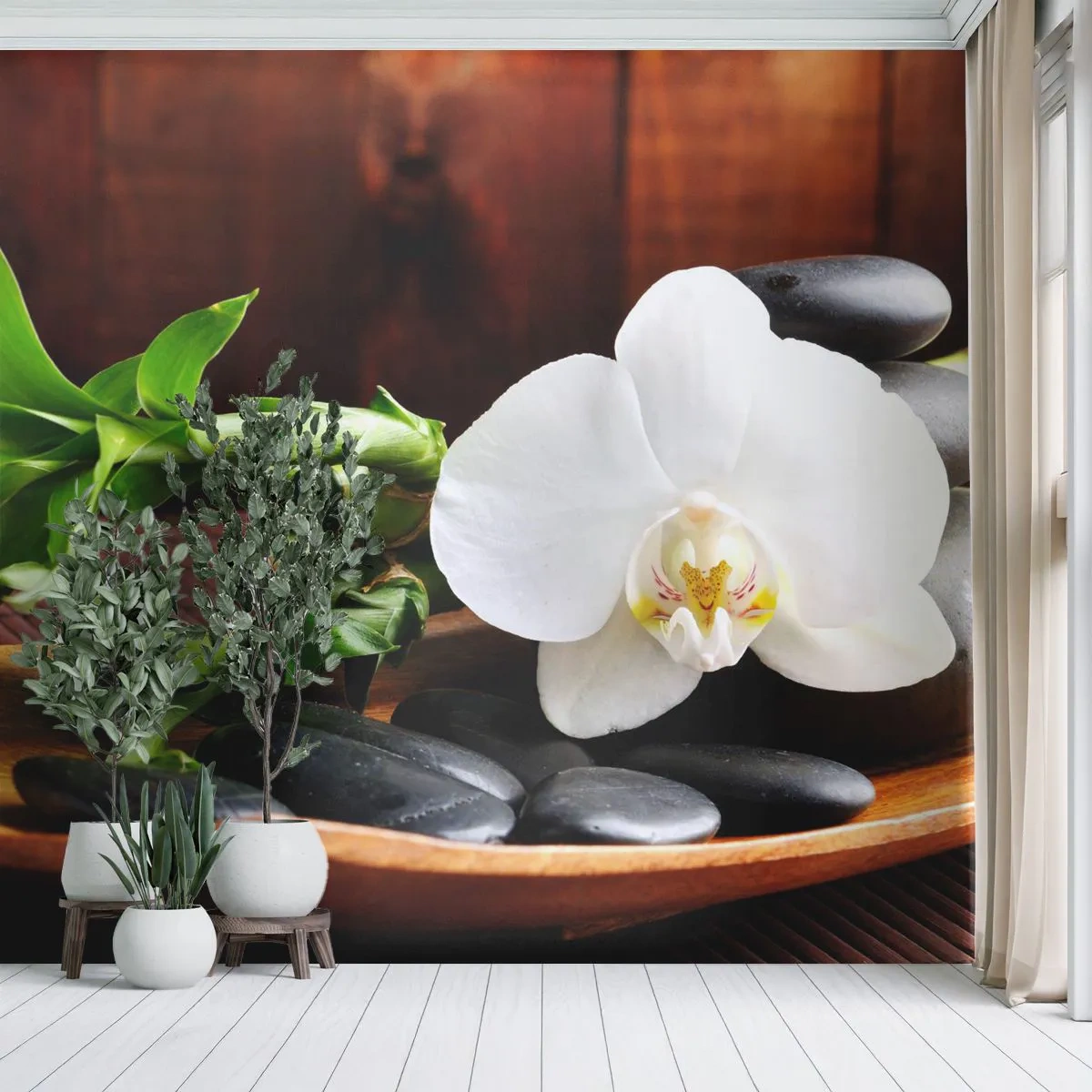Tapet Premium Canvas - Lasă natura să te atingă - Flori, Orhidee, Orhidee - 250x175 cm
