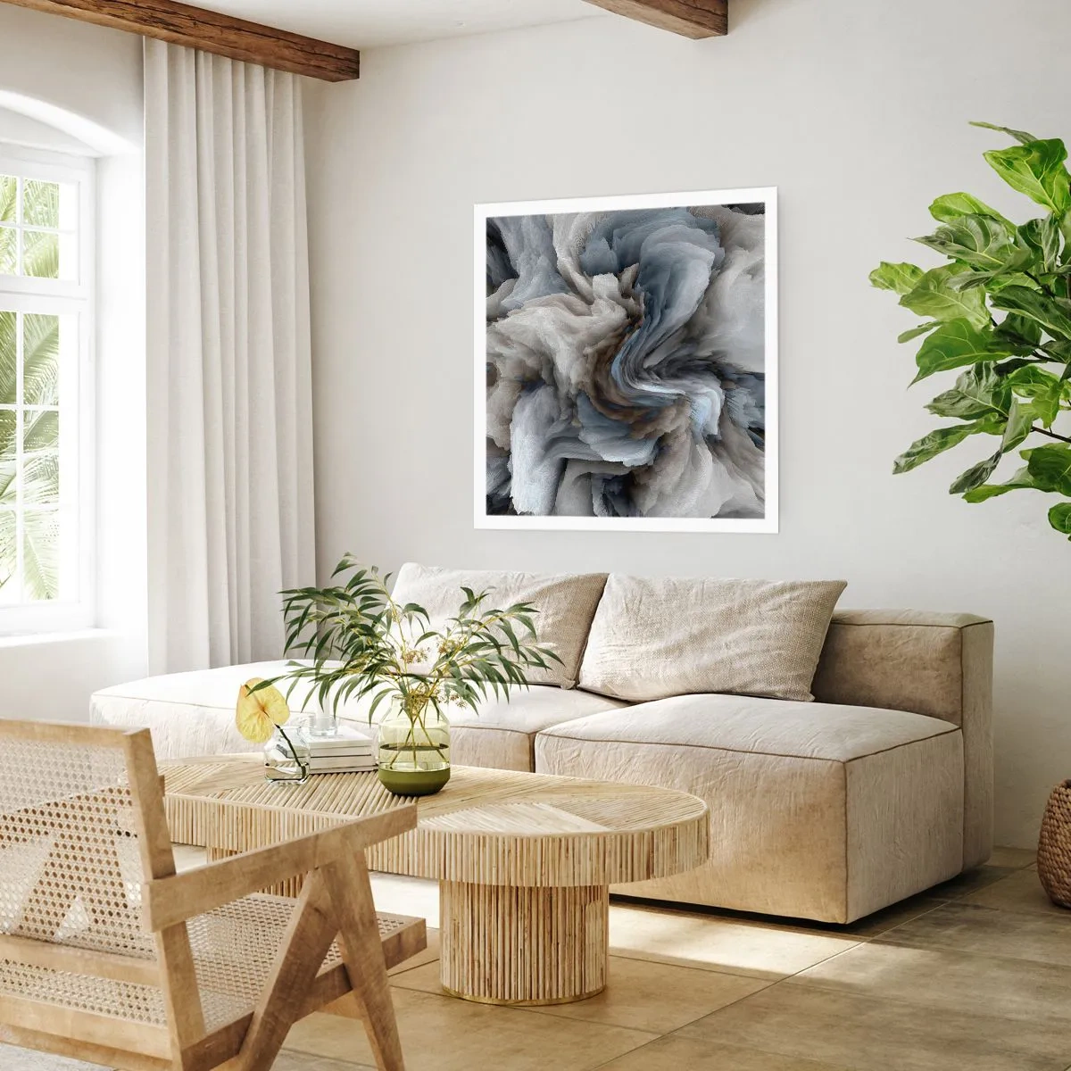 Poster - Piatră și floare - 60x60 cm