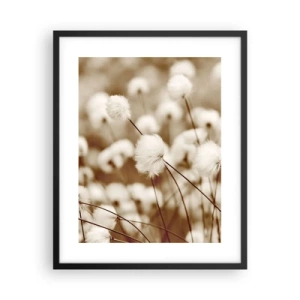 Poster în ramă neagră - Câmp pufos - 40x50 cm