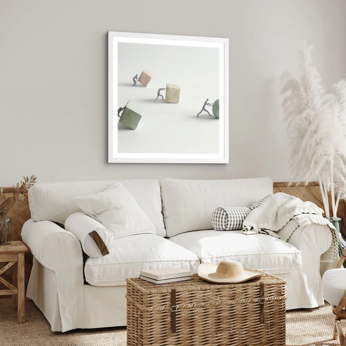 Poster în ramă albă - Viața însăși - 60x60 cm