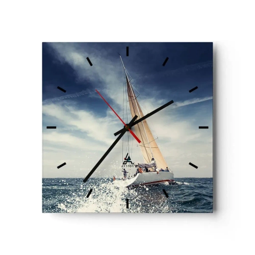 Ceas de perete - Ceas pe sticlă - Nu ne vor prinde din urmă! - 30x30 cm