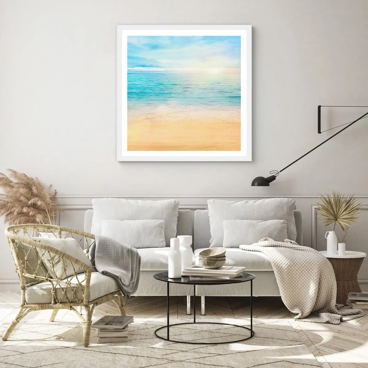 Poster în ramă albă - Marele albastru - 60x60 cm