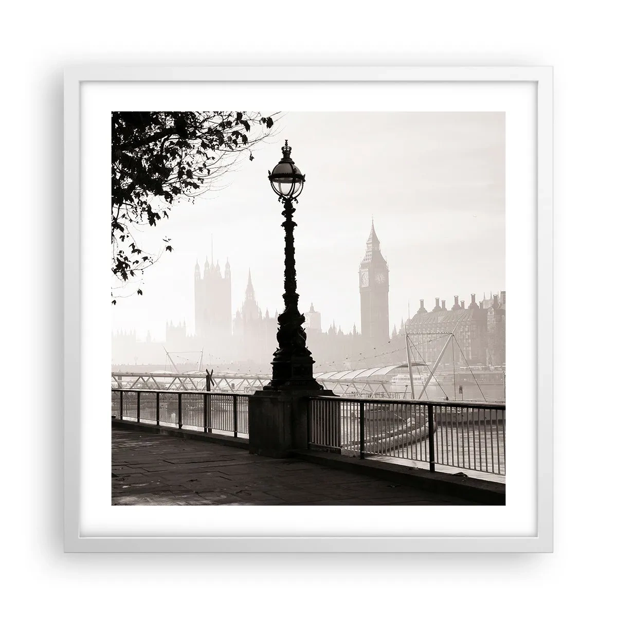 Poster în ramă albă - Londra de dimineața - 50x50 cm