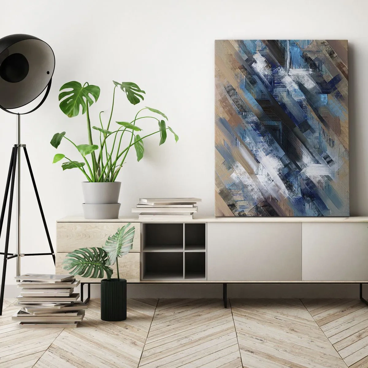 Tablou pe pânză - Pe o pantă albastră - 50x70 cm