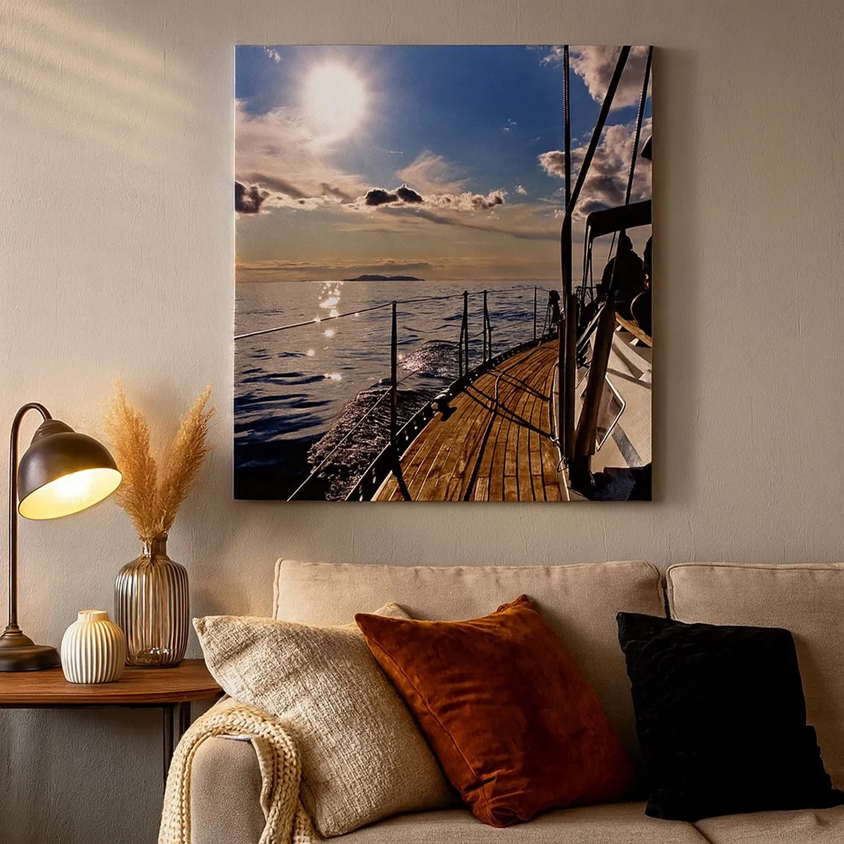 Tablou pe pânză - Sub vele spre soare - 30x30 cm