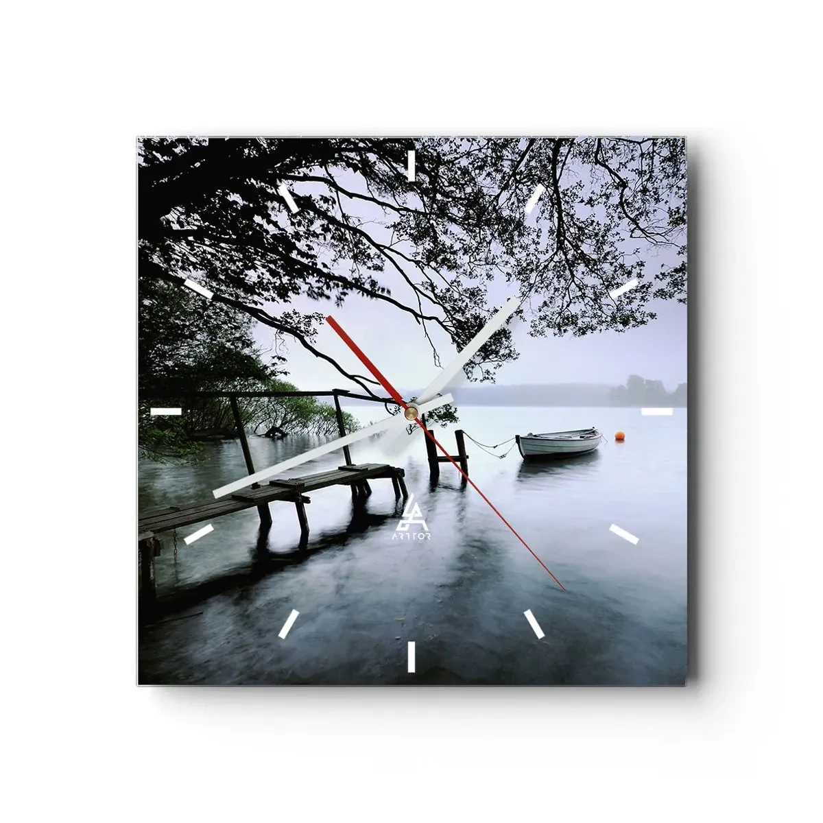 Ceas de perete - Ceas pe sticlă - Te odihnești deja - 40x40 cm