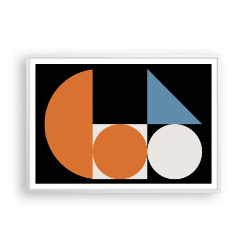 Poster în ramă albă - Sistem de figuri - 100x70 cm