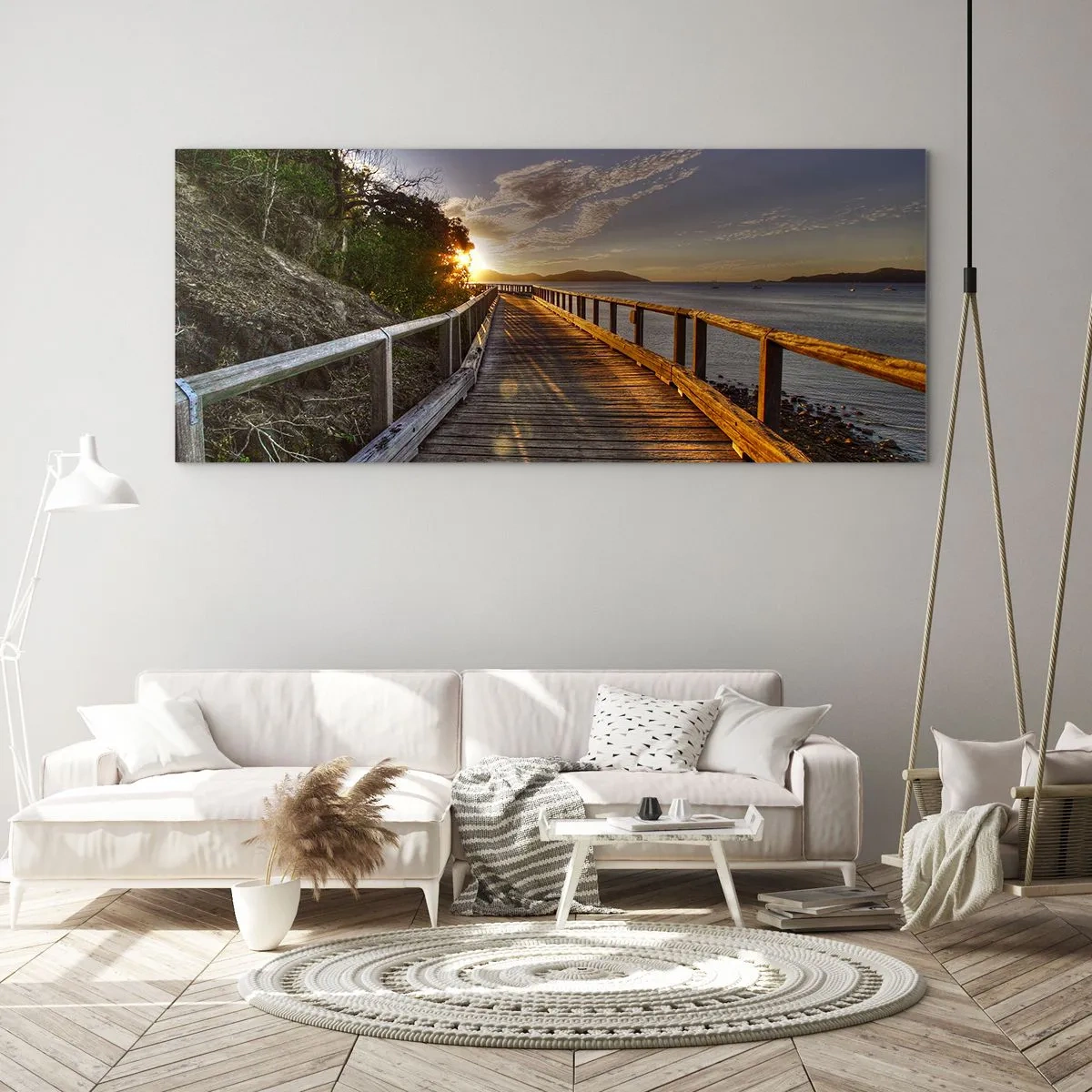 Tablou pe sticlă - Să mergem spre soare - 100x40 cm