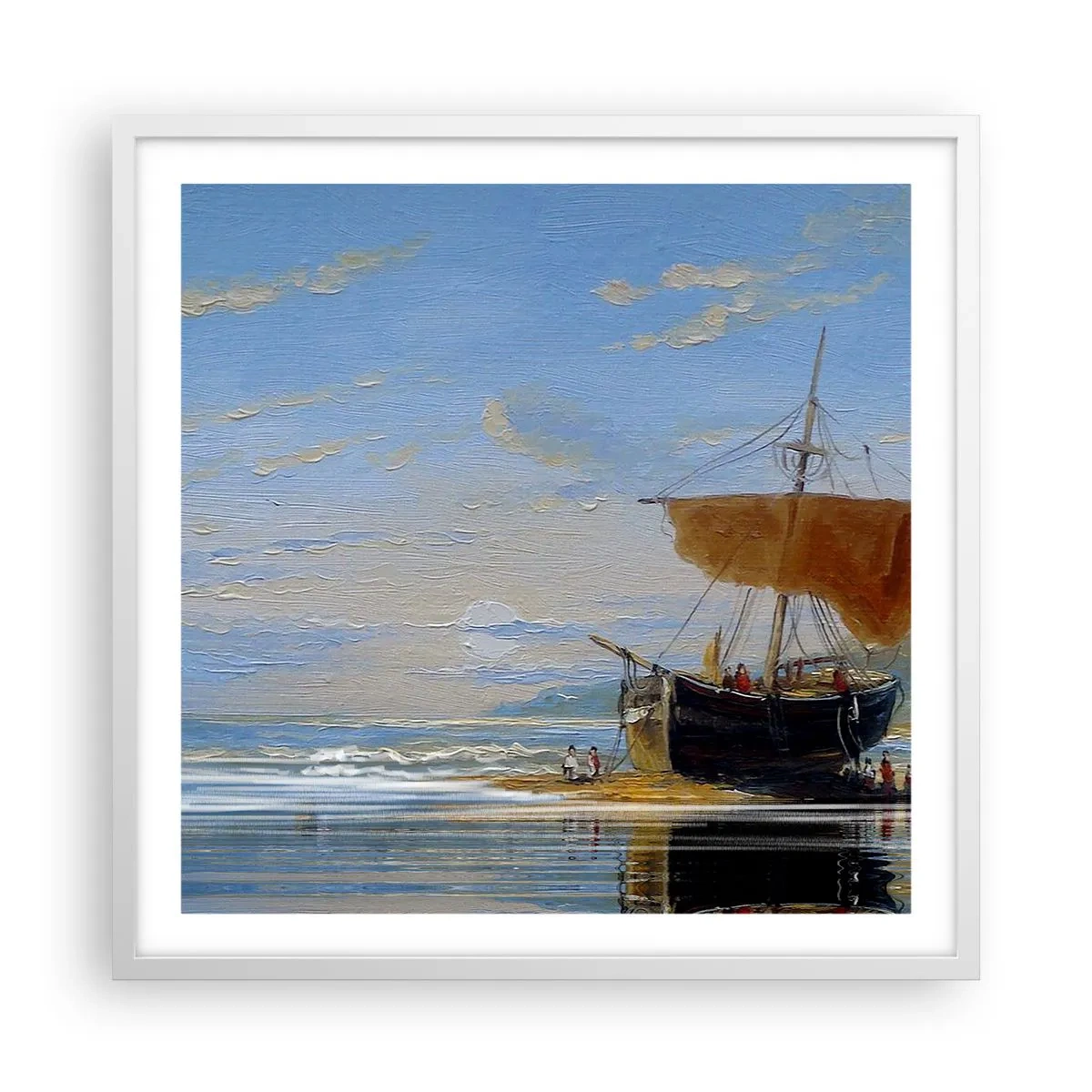 Poster în ramă albă - Apă, pământ, aer - 60x60 cm