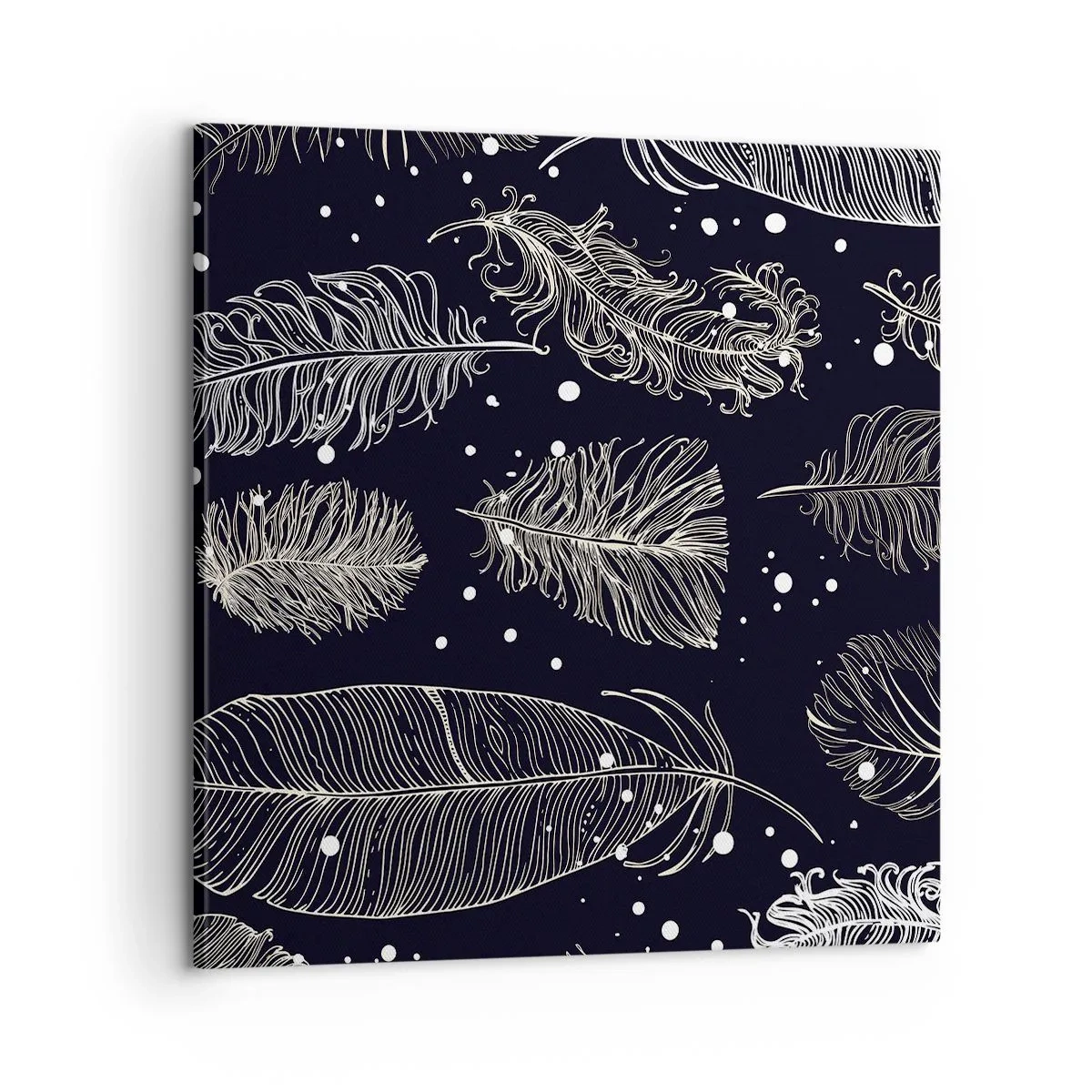 Tablou pe pânză - Dantelă cu pene - 60x60 cm