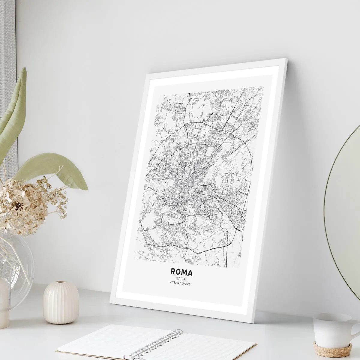 Poster în ramă albă - Cerc roman - 50x70 cm