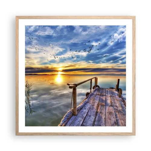 Poster în ramă de stejar deschis - Vântul se odihnește - 60x60 cm