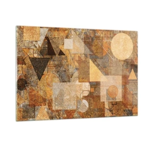 Tablou pe sticlă - Studiu cubist de bronz - 120x80 cm