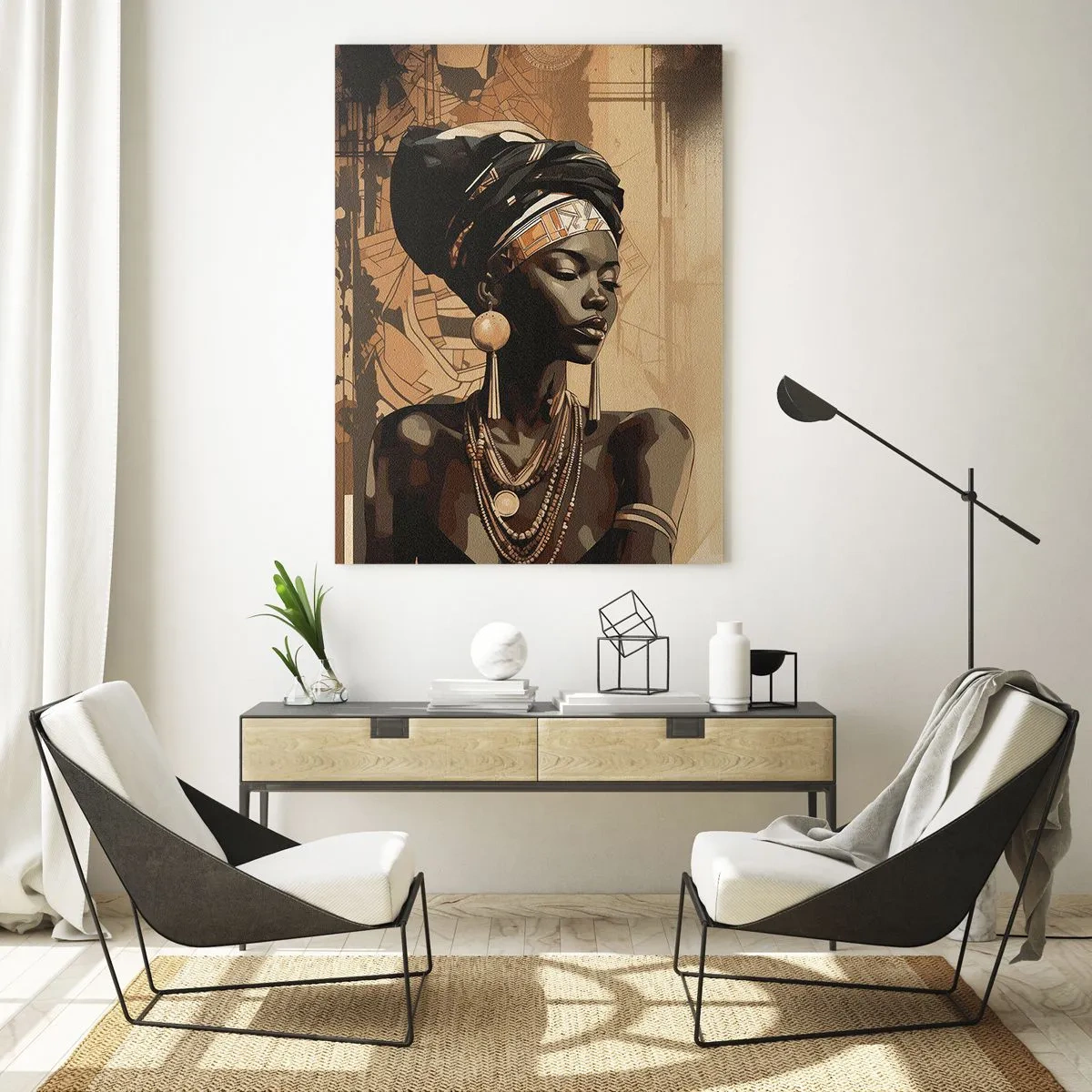 Tablou pe sticlă - Maiestatea africană - 80x120 cm