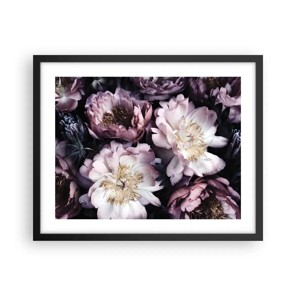 Poster în ramă neagră - Buchet în stil vechi - 50x40 cm