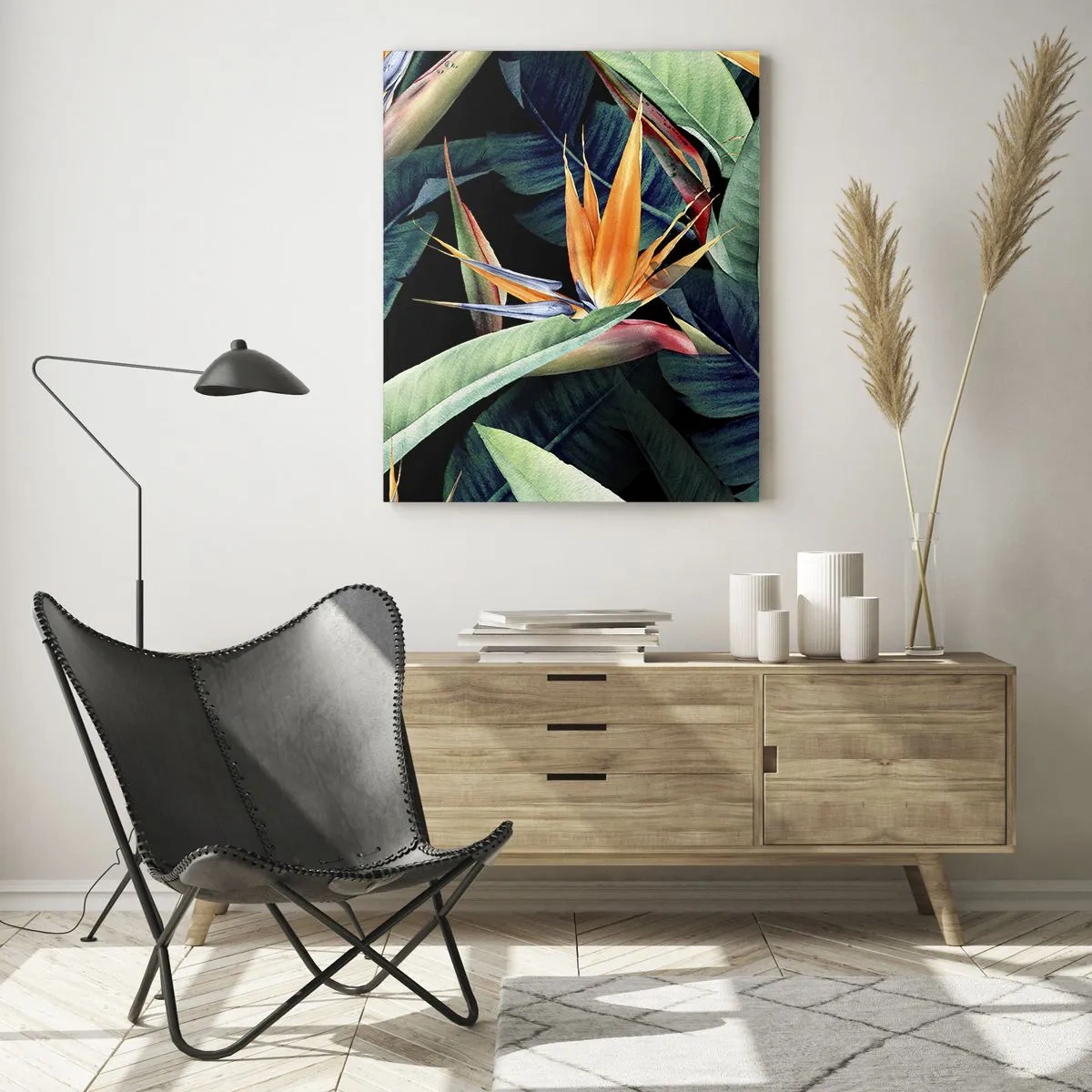 Tablou pe sticlă - Florile de flacără ale tropicelor - 50x70 cm