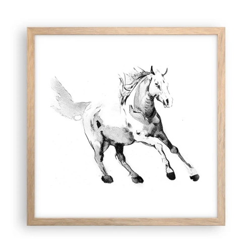Poster în ramă de stejar deschis - Suflet neîmblânzit - 40x40 cm