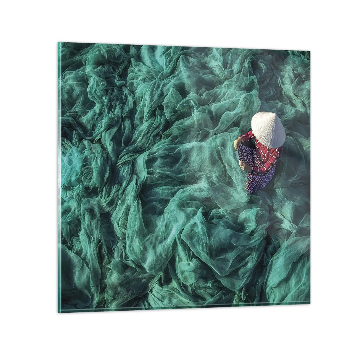 Tablou pe sticlă - Într-o mare de rețea - 70x70 cm