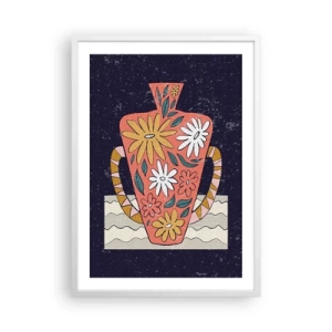 Poster în ramă albă - Ulcior pictat - 50x70 cm