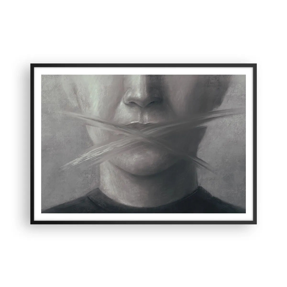 Poster în ramă neagră - Nici un cuvânt - 100x70 cm