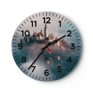 Ceas de perete - Ceas pe sticlă - Insula de vis - 40x40 cm