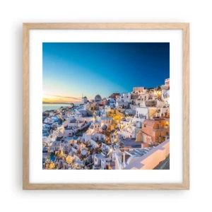 Poster în ramă de stejar deschis - Esența grecității - 40x40 cm