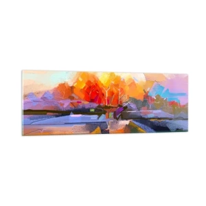Tablou pe sticlă - A devenit toamnă - 90x30 cm