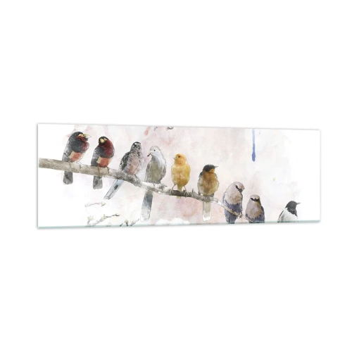 Tablou pe sticlă - Întâlnire înaripată - 160x50 cm