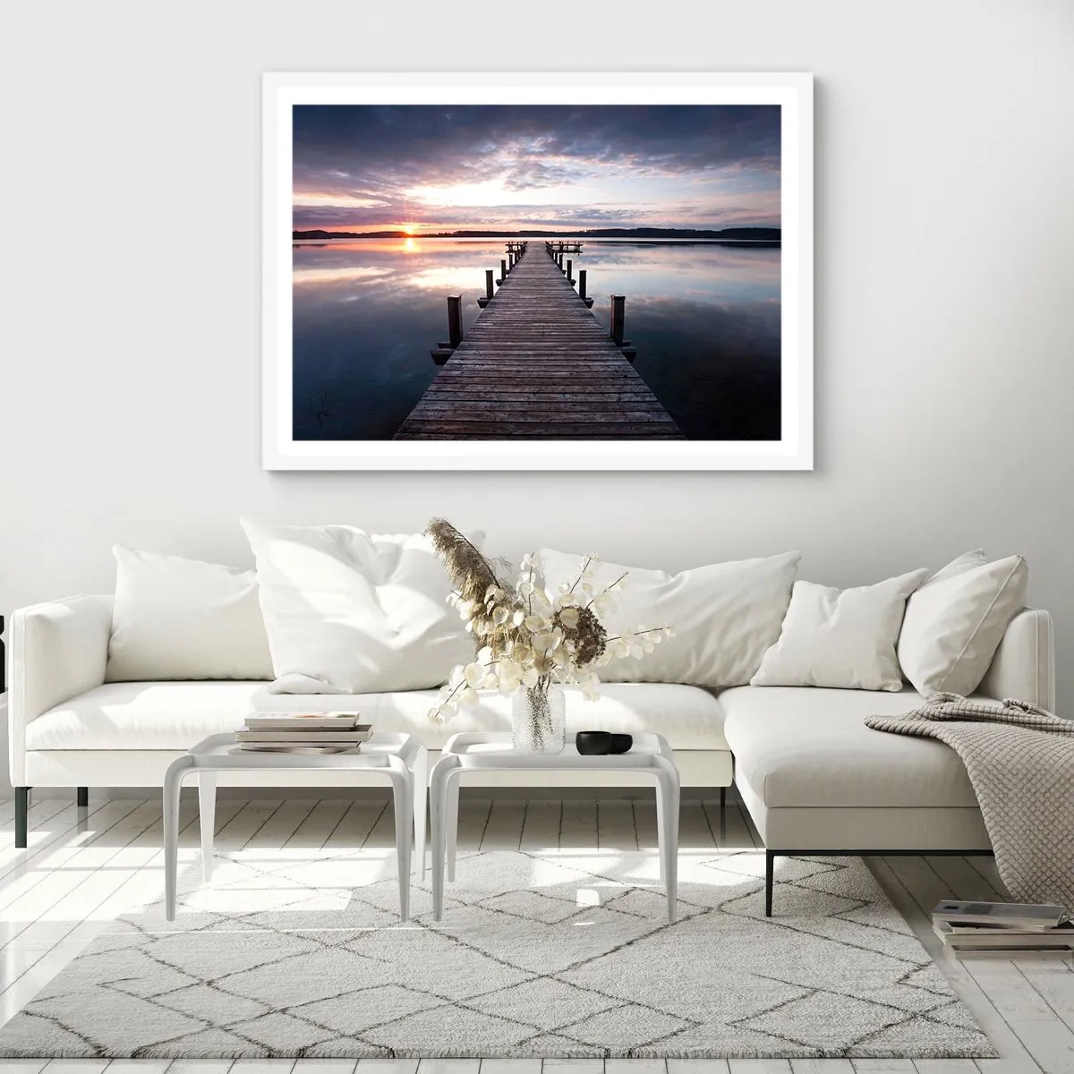 Poster în ramă albă - Granița tăcută dintre zi și noapte - 40x30 cm