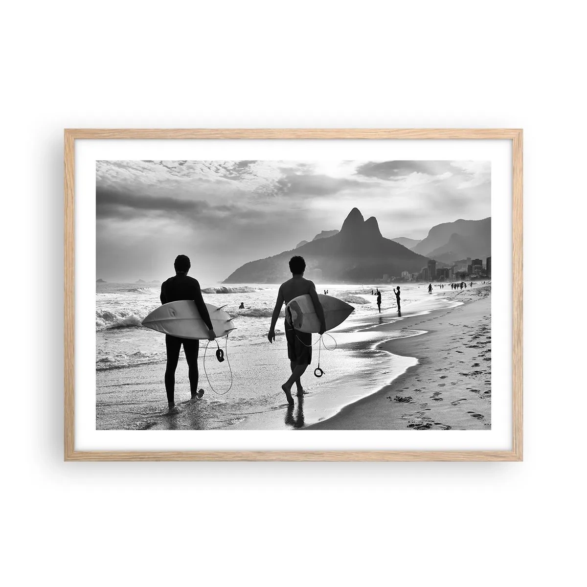 Poster în ramă de stejar deschis - Samba pentru un val - 70x50 cm