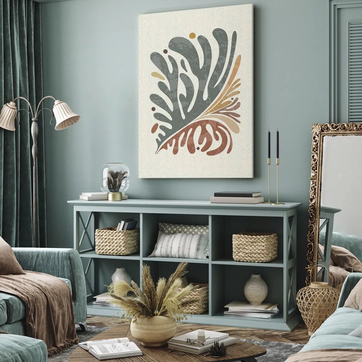 Tablou pe pânză - Frunză multicoloră - 45x80 cm