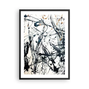 Poster în ramă neagră - Abstracție expresivă în stilul picturii gestuale - 50x70cm - Abstracție expresionistă - Decorațiune modernă pentru perete pentru living și dormitor ARTTOR