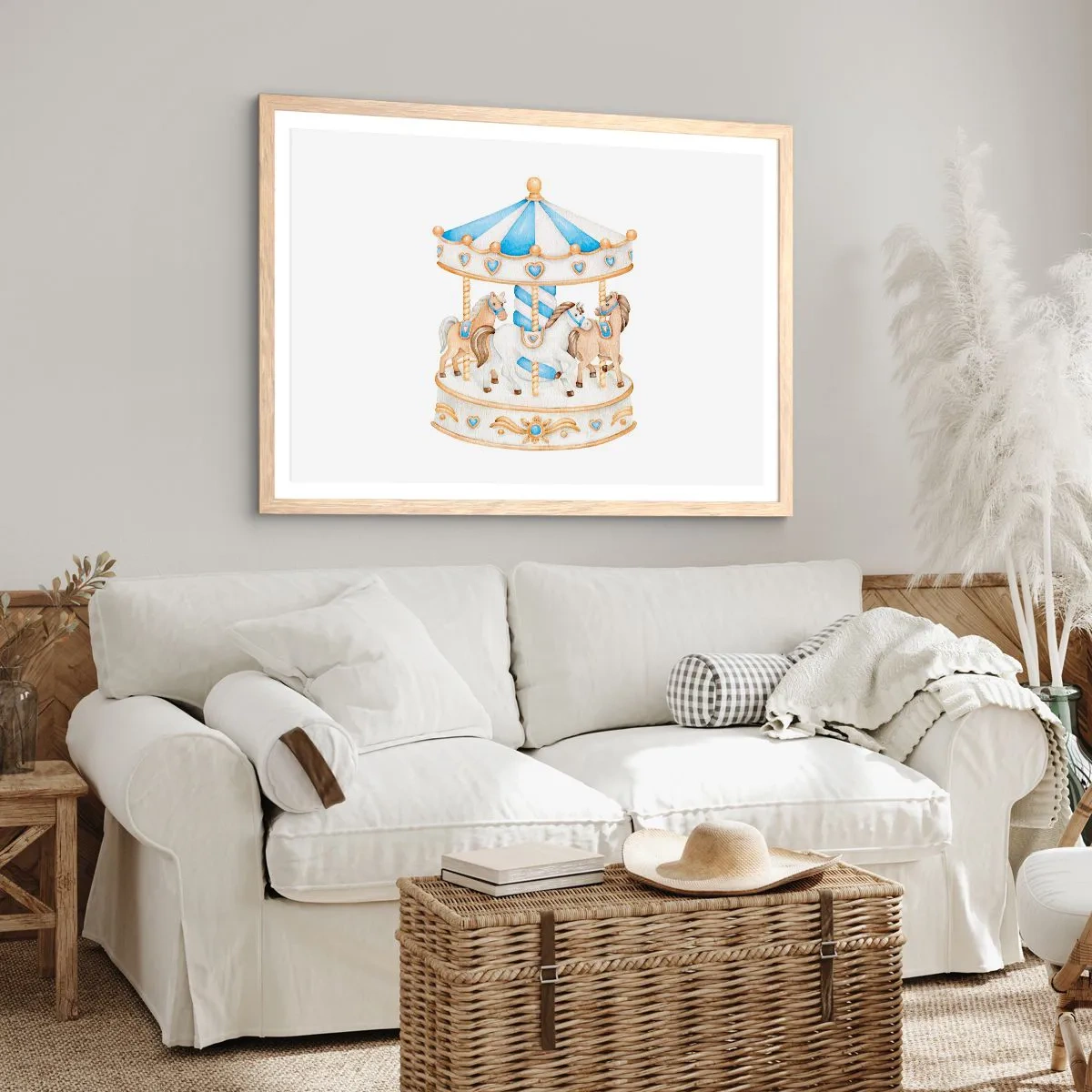 Poster în ramă de stejar deschis - Copilărie dulce - 50x40 cm