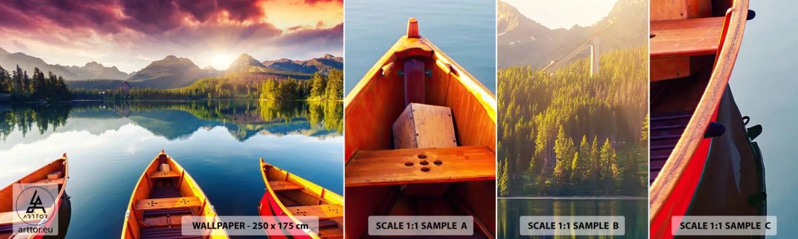 Mostră tapet autocolant Deluxe Sticker - Nimic împotriva naturii - Peisaj, Munţi, Calm - 100x30 cm