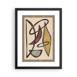 Poster în ramă neagră - Compoziție - arcuri și ovale - 30x40 cm