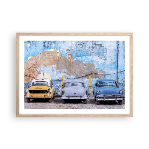 Poster în ramă de stejar deschis - Întâlnirea veteranilor - 70x50 cm