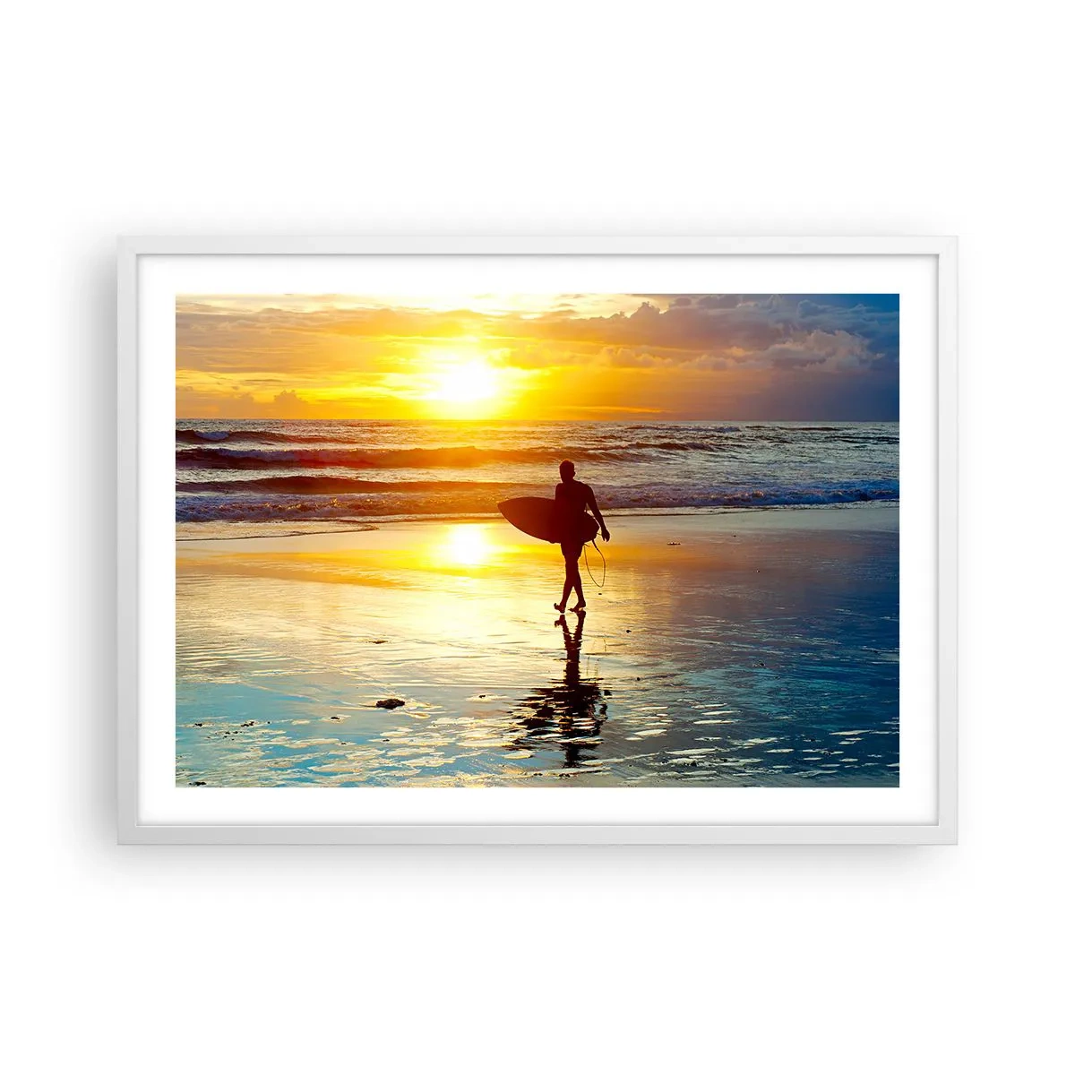 Poster în ramă albă - Întoarcerea războinicului - 70x50 cm