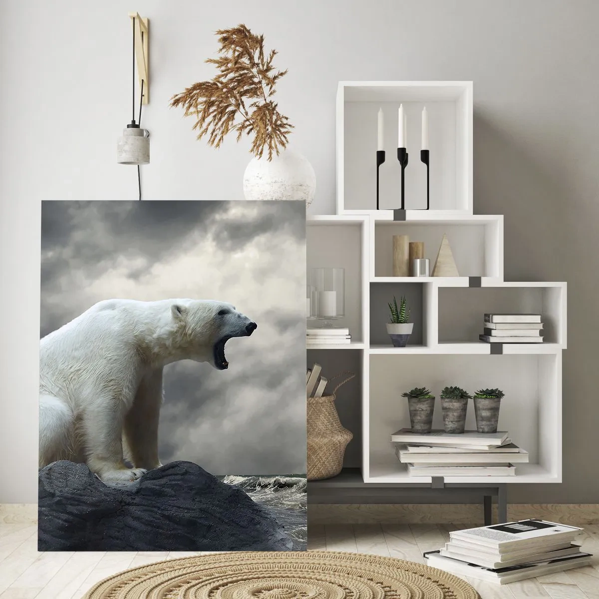 Tablou pe sticlă - Regele singuratic al Arcticii - 50x70 cm